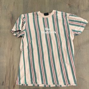 Huf Striped Men's Streetwear Tee Men's Size Small